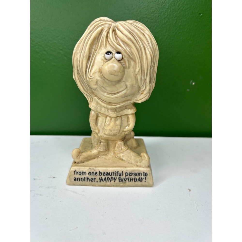 Vintage 1970 Russ Berrie Happy Birthday Figurine Beautiful Person Statue